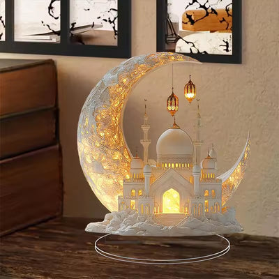 Copy of 2025 Ramadan 2D Acrylic Moon - Castle Ornament. Eid Al - fitr Decoration, Muslim Home & Party Gift.