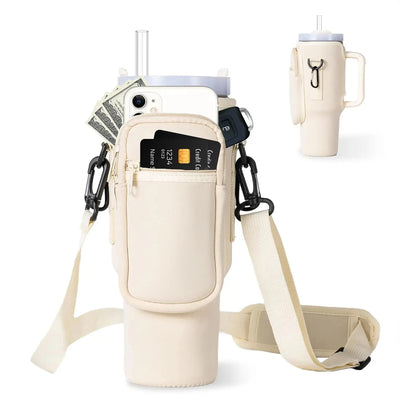Copy of Water Bottle Carrier Bag with Phone Pocket for Stanley 40oz Tumbler with Handle Neoprene Water Bottle Holder Pouch