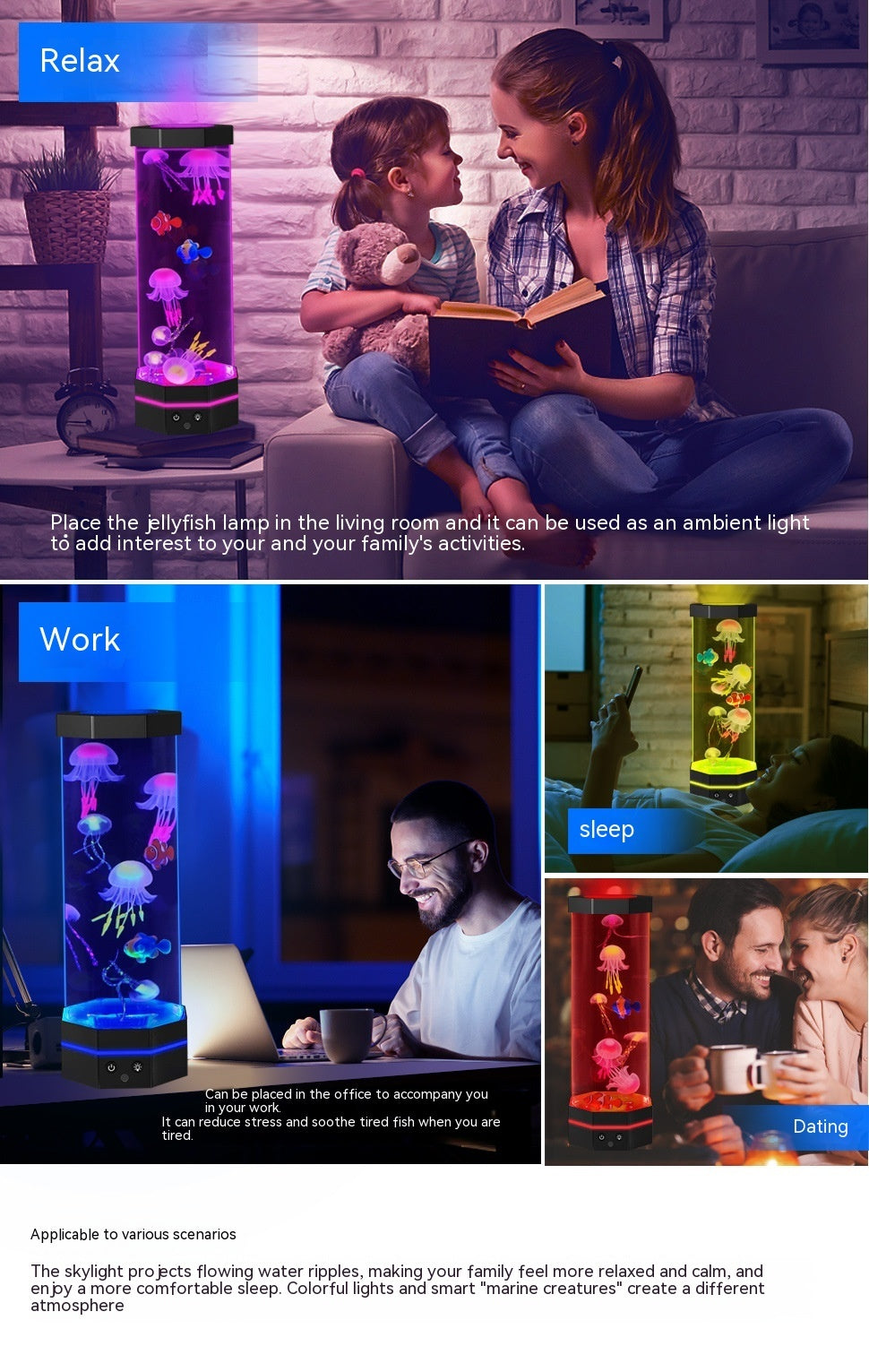 17-Color Jellyfish Lava Lamp 15-Inch