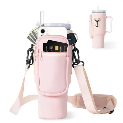 Copy of Water Bottle Carrier Bag with Phone Pocket for Stanley 40oz Tumbler with Handle Neoprene Water Bottle Holder Pouch