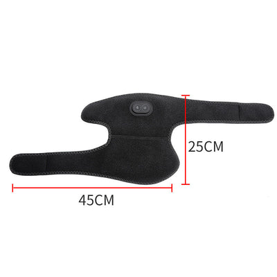 Electric Shoulder Brace Heated Knee Massager Vibration Massage Black Support Strap with Adjustable