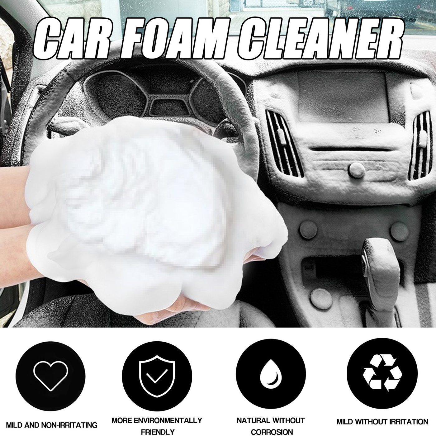 Copy of Car interior foam cleaner Water free decontamination Seat ceiling dashboard foam cleaner