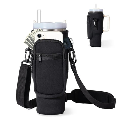 Copy of Water Bottle Carrier Bag with Phone Pocket for Stanley 40oz Tumbler with Handle Neoprene Water Bottle Holder Pouch