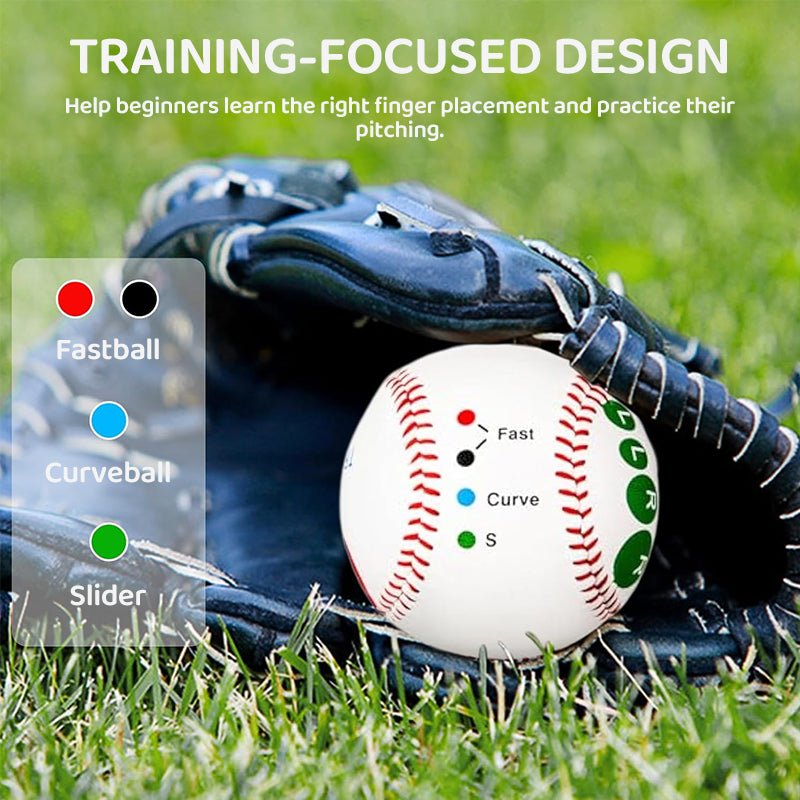9 Inch Competition Training Baseball with Finger Placement Markers Games Practice Baseball Training Aid for Pitching - Finesse for All:infoshopstore.fitnessforall.com.uk