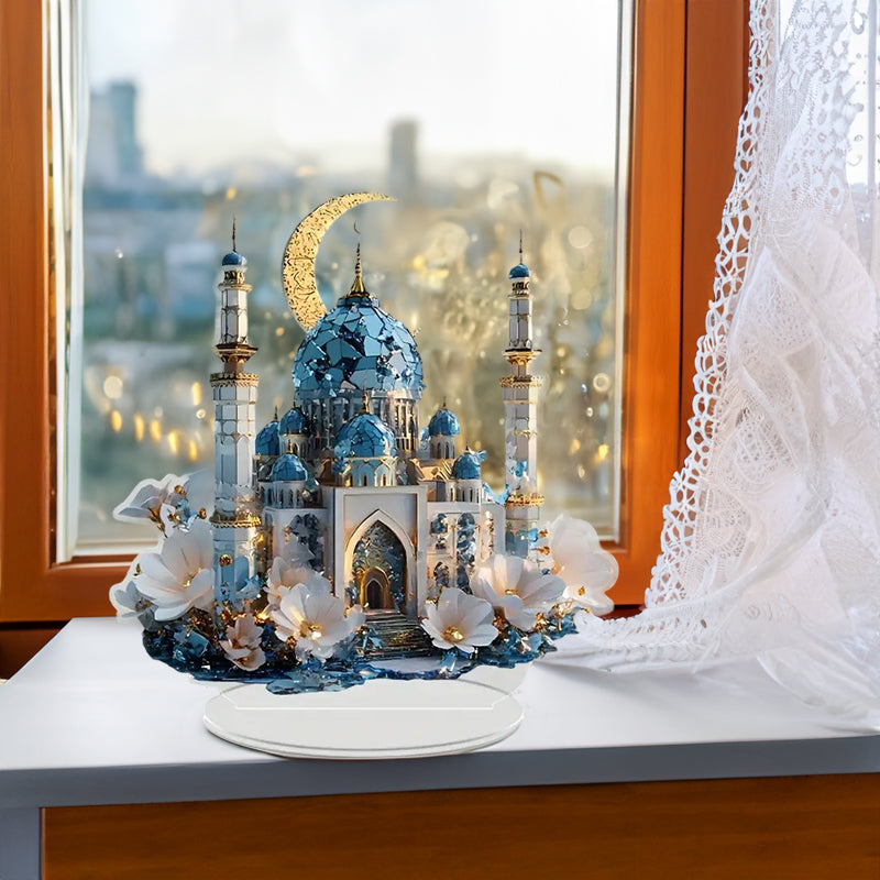 Copy of 2025 Ramadan 2D Acrylic Moon - Castle Ornament. Eid Al - fitr Decoration, Muslim Home & Party Gift.