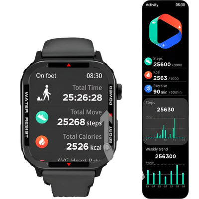 Bluetooth Sports Smartwatch Blood Pressure Blood Oxygen Monitoring - Finesse for All:infoshopstore.fitnessforall.com.uk
