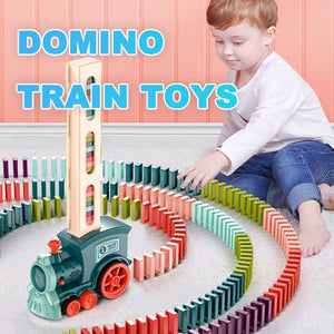 Domino Train Toys Baby Toys Car Puzzle Automatic Release Licensing Electric Building Blocks Train Toy - Finesse for All:infoshopstore.fitnessforall.com.uk