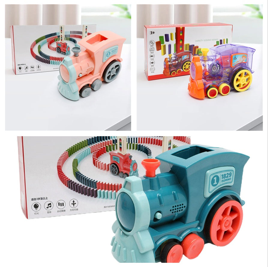 Automatic Domino Train Toy for Kids