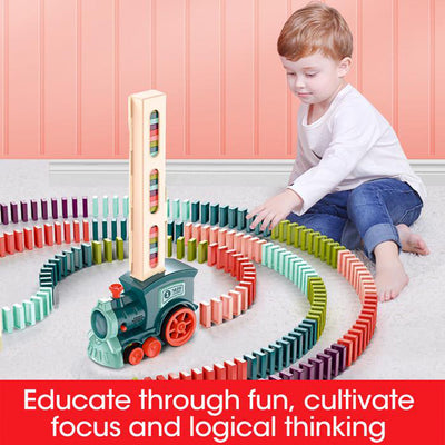Automatic Domino Train Toy for Kids