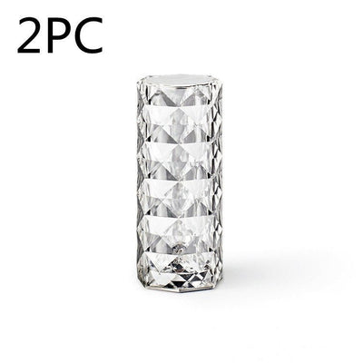 Nordic Crystal Lamp USB Table Lamps Bedroom Touch Dimming Atmosphere Diamond Night Light Rose Projector Lamp Decor - Finesse for All:infoshopstore.fitnessforall.co.uk