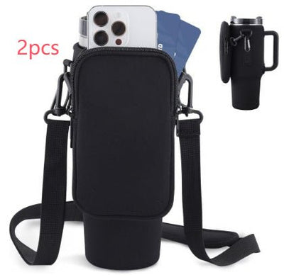 Slok Water Bottle Carrier Bag, Compatible With 40oz Tumbler With Handle, Modern Water Bottle Holder With Simple Adjustable Strap For Outdoor Walking Hiking Travelling Sports - Blue Purple - Finesse for All:infoshopstore.fitnessforall.co.uk