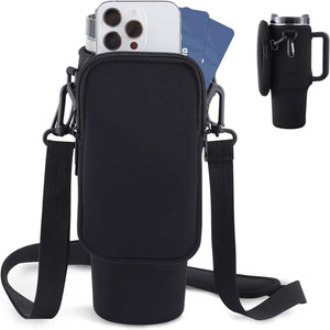 Slok Water Bottle Carrier Bag, Compatible With 40oz Tumbler With Handle, Modern Water Bottle Holder With Simple Adjustable Strap For Outdoor Walking Hiking Travelling Sports - Blue Purple - Finesse for All:infoshopstore.fitnessforall.co.uk