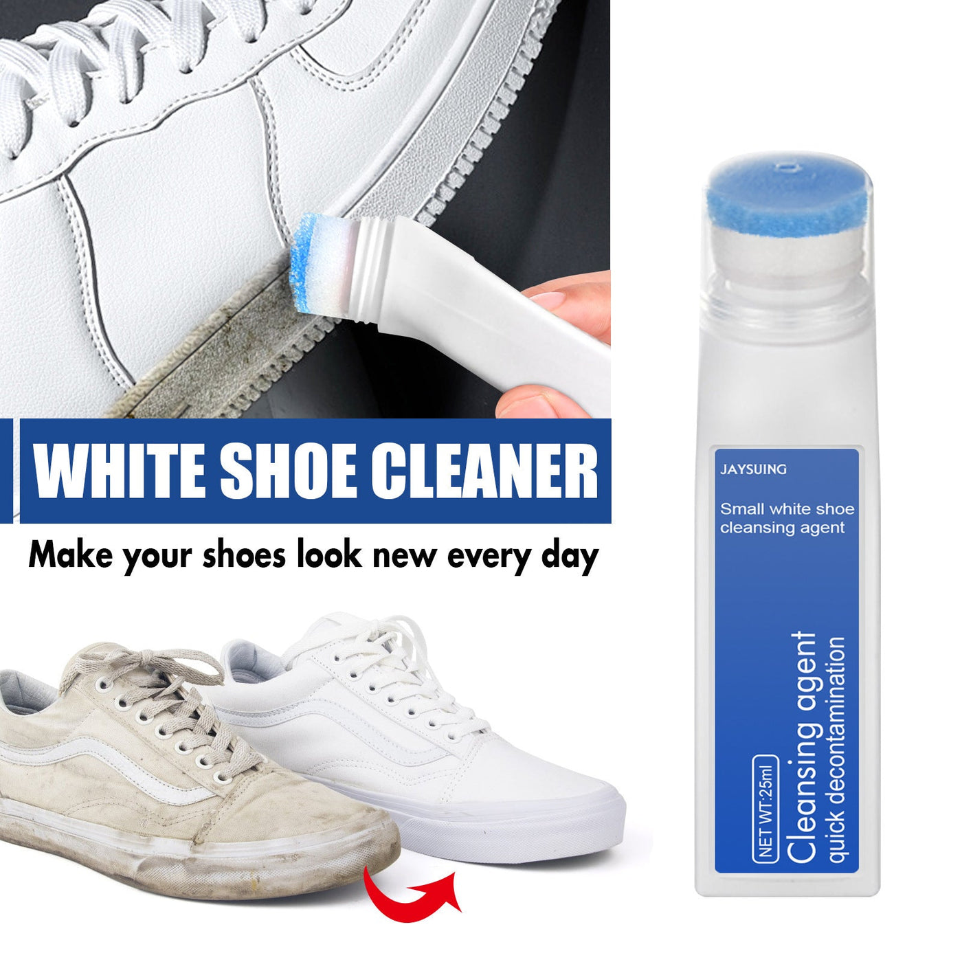 White Shoes Cleaner Yellow And Bright White - Finesse for All:infoshopstore.fitnessforall.com.uk